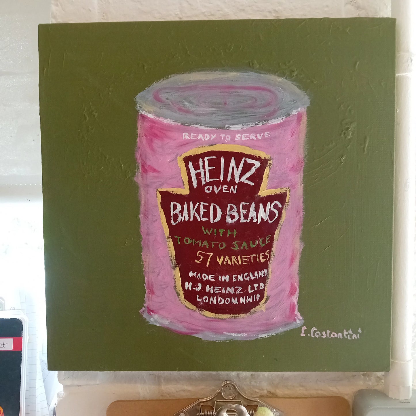 "SPILL THE BEANS!" | Original Baked Beans Pop Art Canvas by Lau Costantini