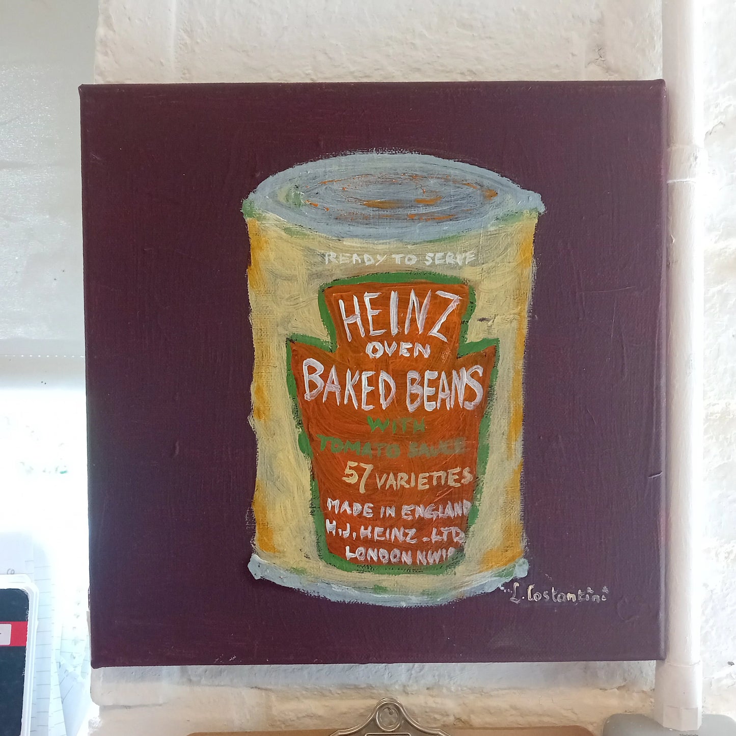 "HOW MANY BEANS!" | Original Baked Beans Pop Art Canvas by Lau Costantini