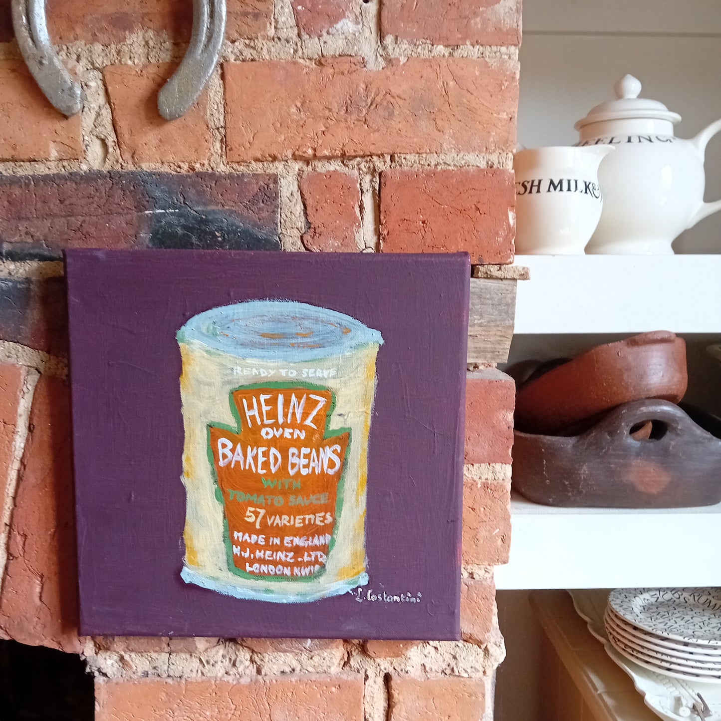 "HOW MANY BEANS!" | Original Baked Beans Pop Art Canvas by Lau Costantini