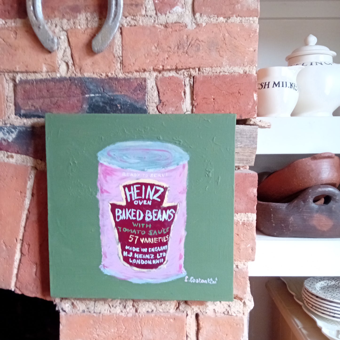 "SPILL THE BEANS!" | Original Baked Beans Pop Art Canvas by Lau Costantini