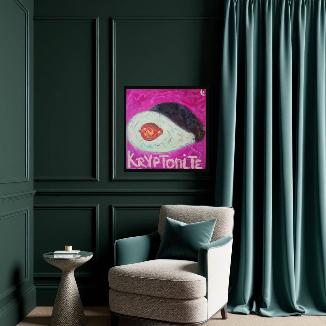 Avocado Canvas Print in bottle green Living Room- PopArtLau17