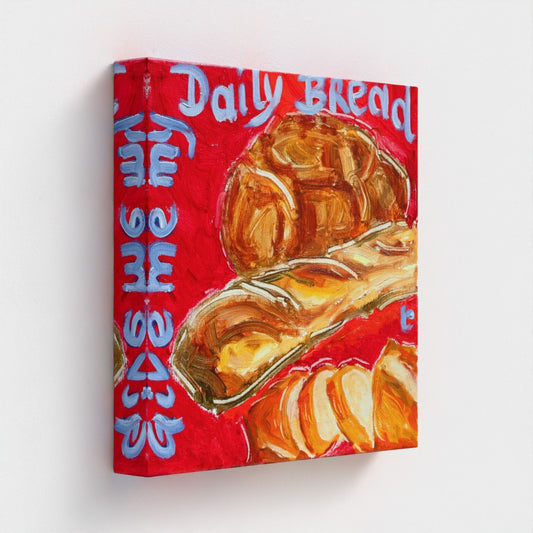 "BREAD"! Pop Art Baguette and Bread " my daily bread" Print on Canvas