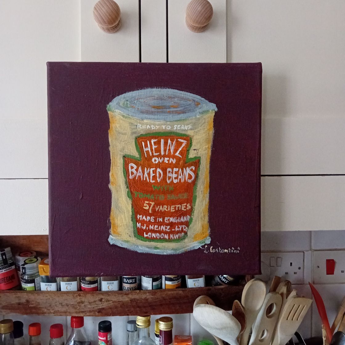 "HOW MANY BEANS!" | Original Baked Beans Pop Art Canvas by Lau Costantini