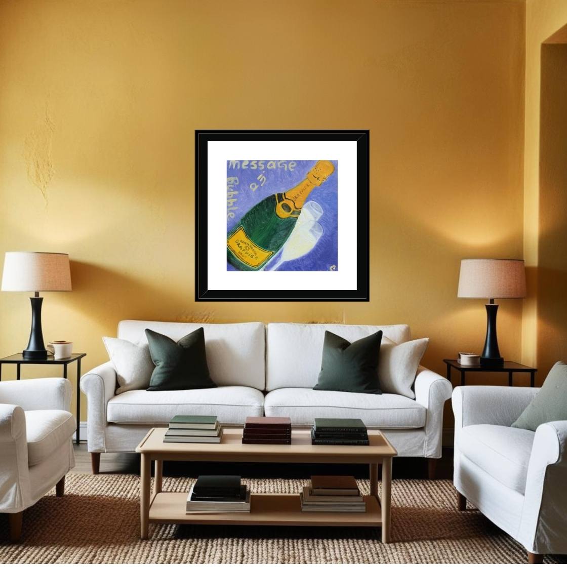 CHAMP! Pop Art Champagne Print on Paper