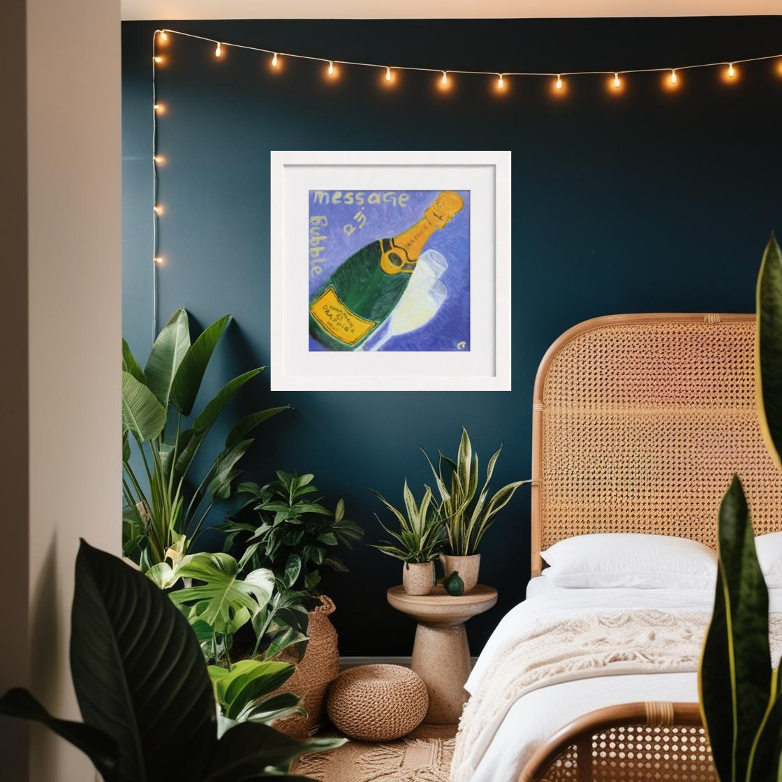 CHAMP! Pop Art Champagne Print on Paper