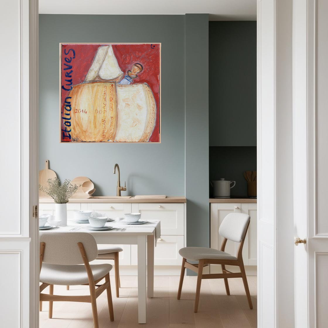 CURVES! Pop Art Parmiggiano Print on Canvas