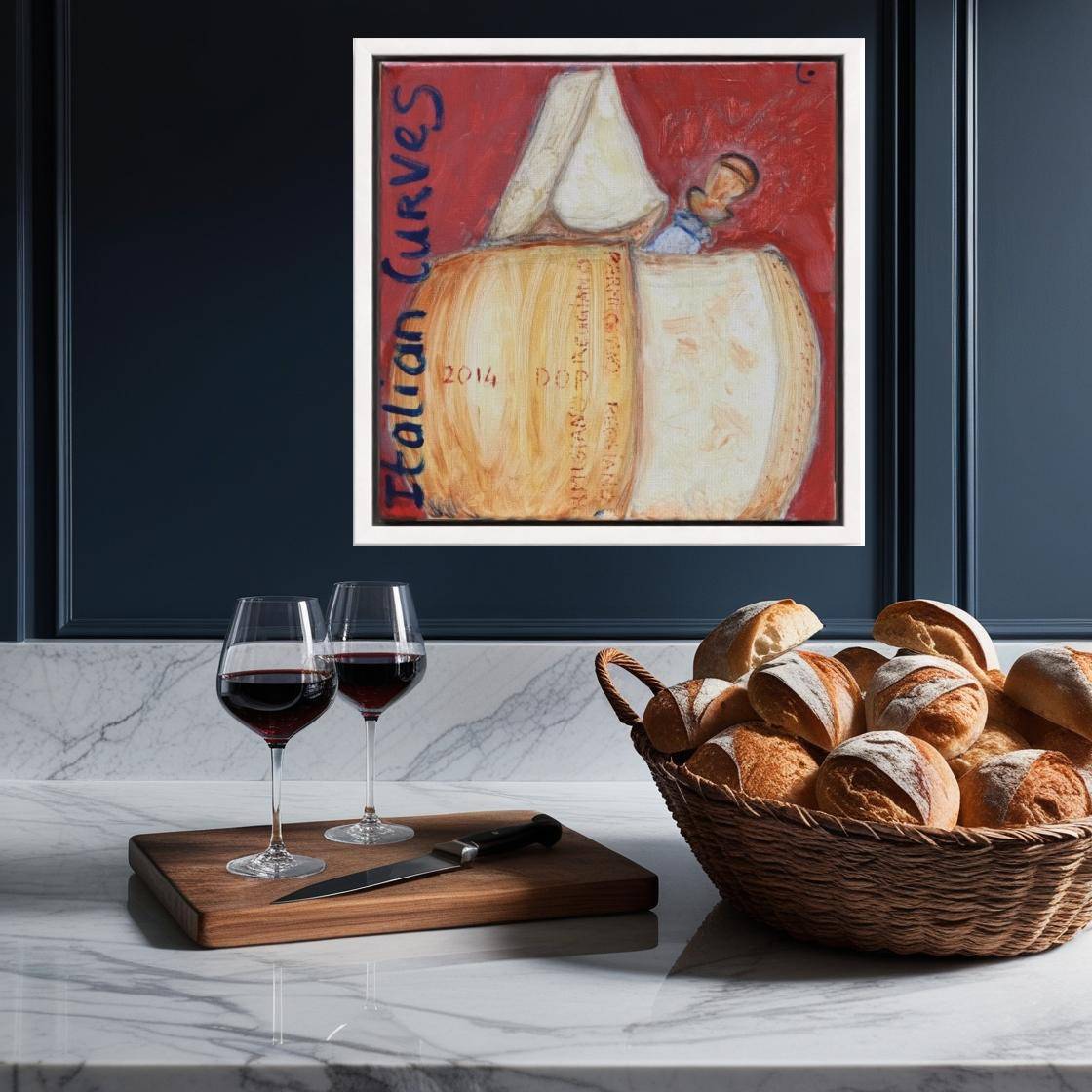 CURVES! Pop Art Parmiggiano Print on Canvas