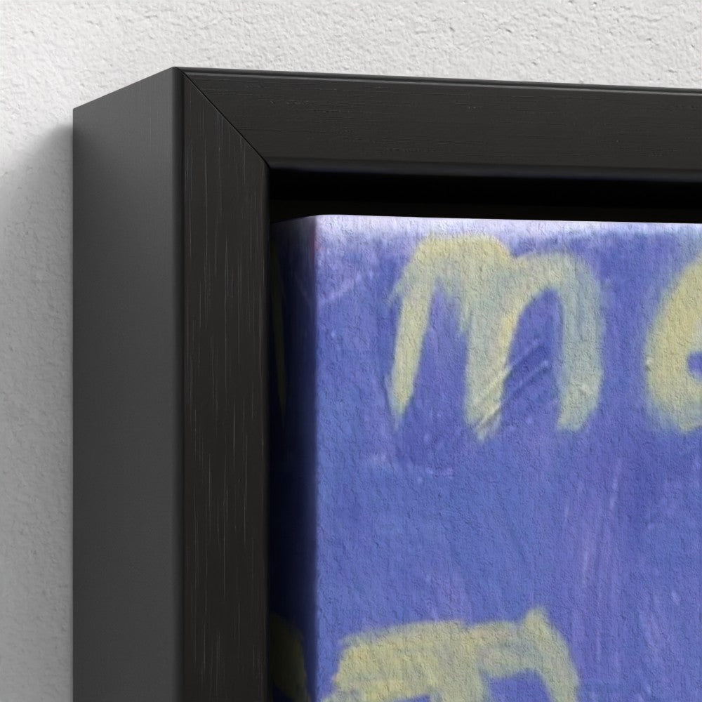 Message in a Bubble top corner of canvas and black frame-PopArtLau17