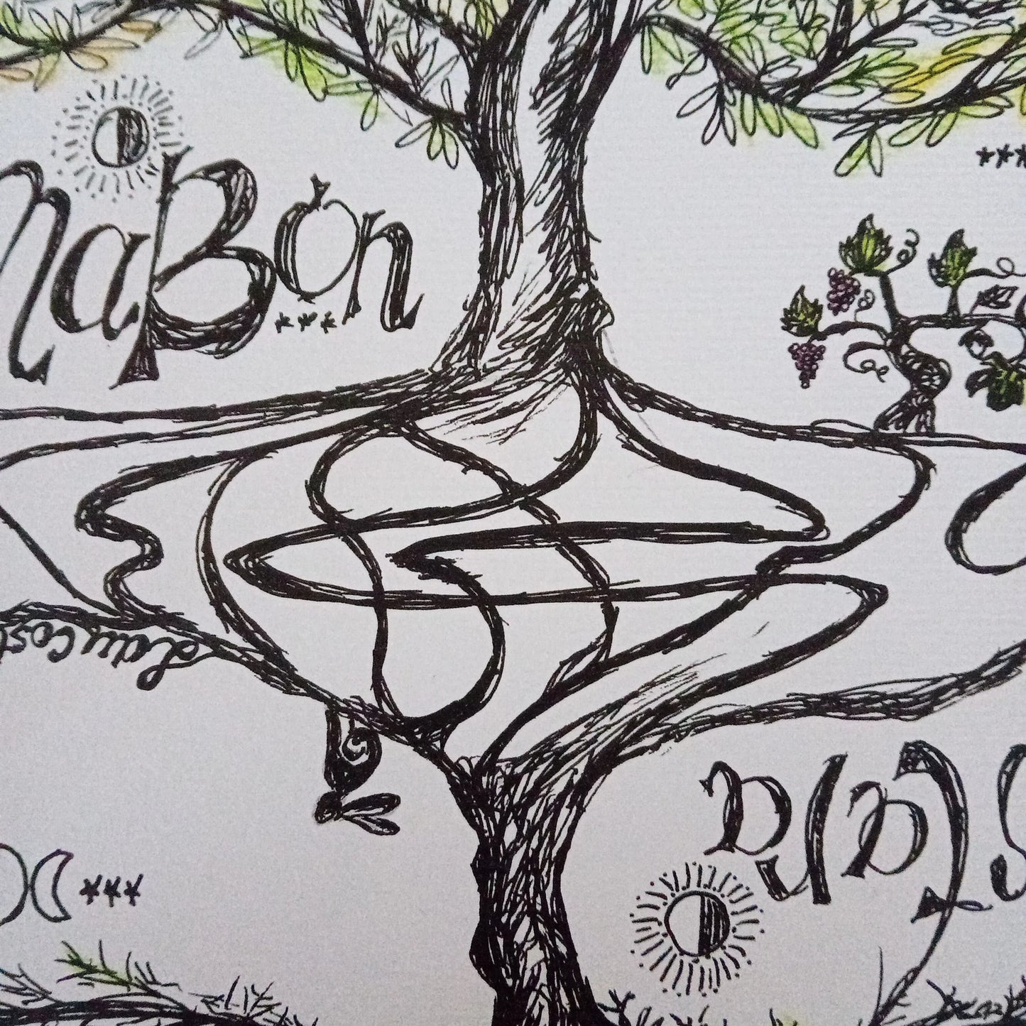 "EQUINOXIS!" | Original Tree of Life Witch Art by Lau Costantini