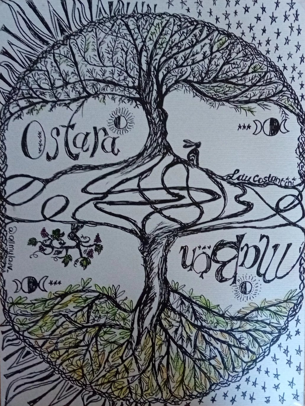 "EQUINOXIS!" | Original Tree of Life Witch Art by Lau Costantini