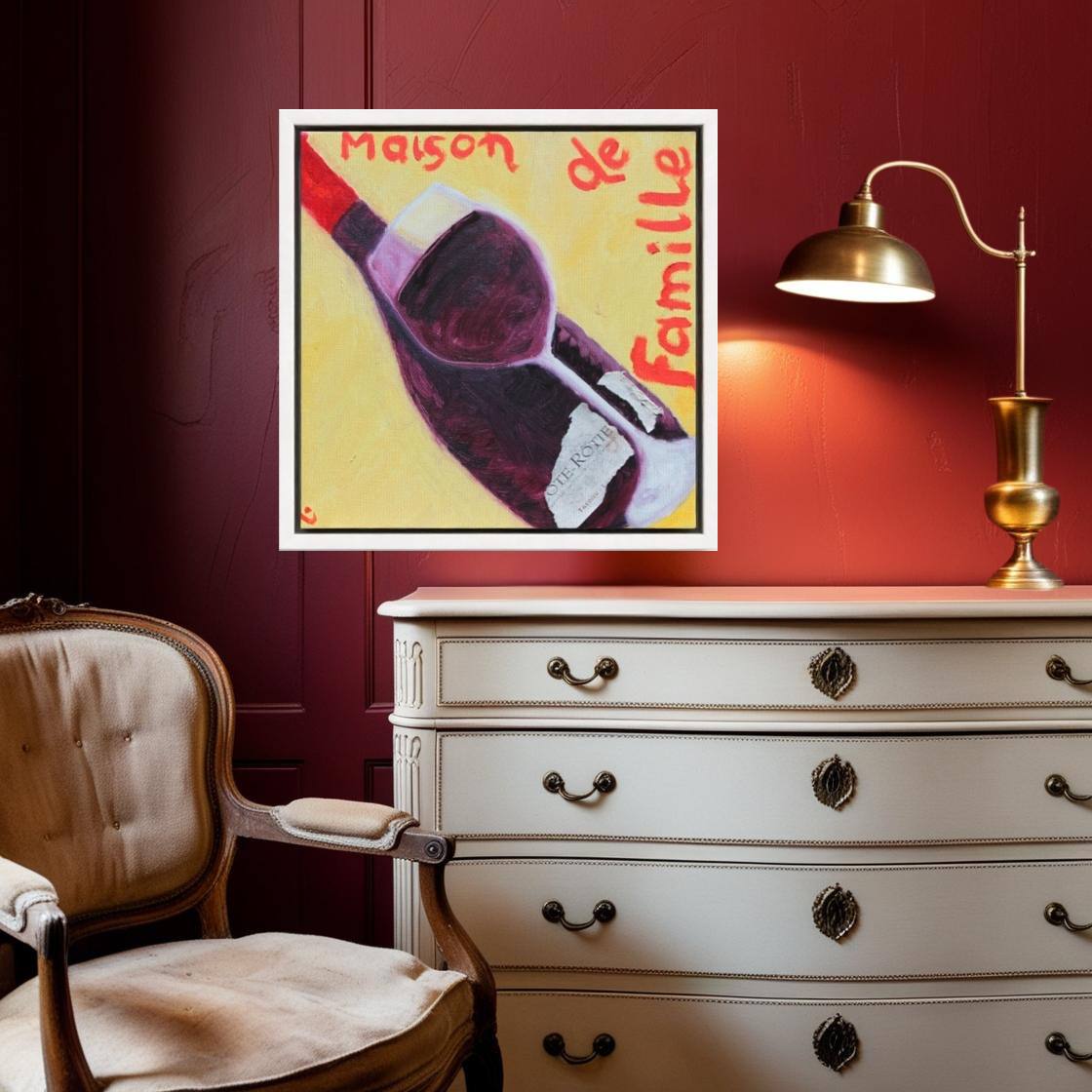 FAM! Pop Art Red Wine Print on Canvas