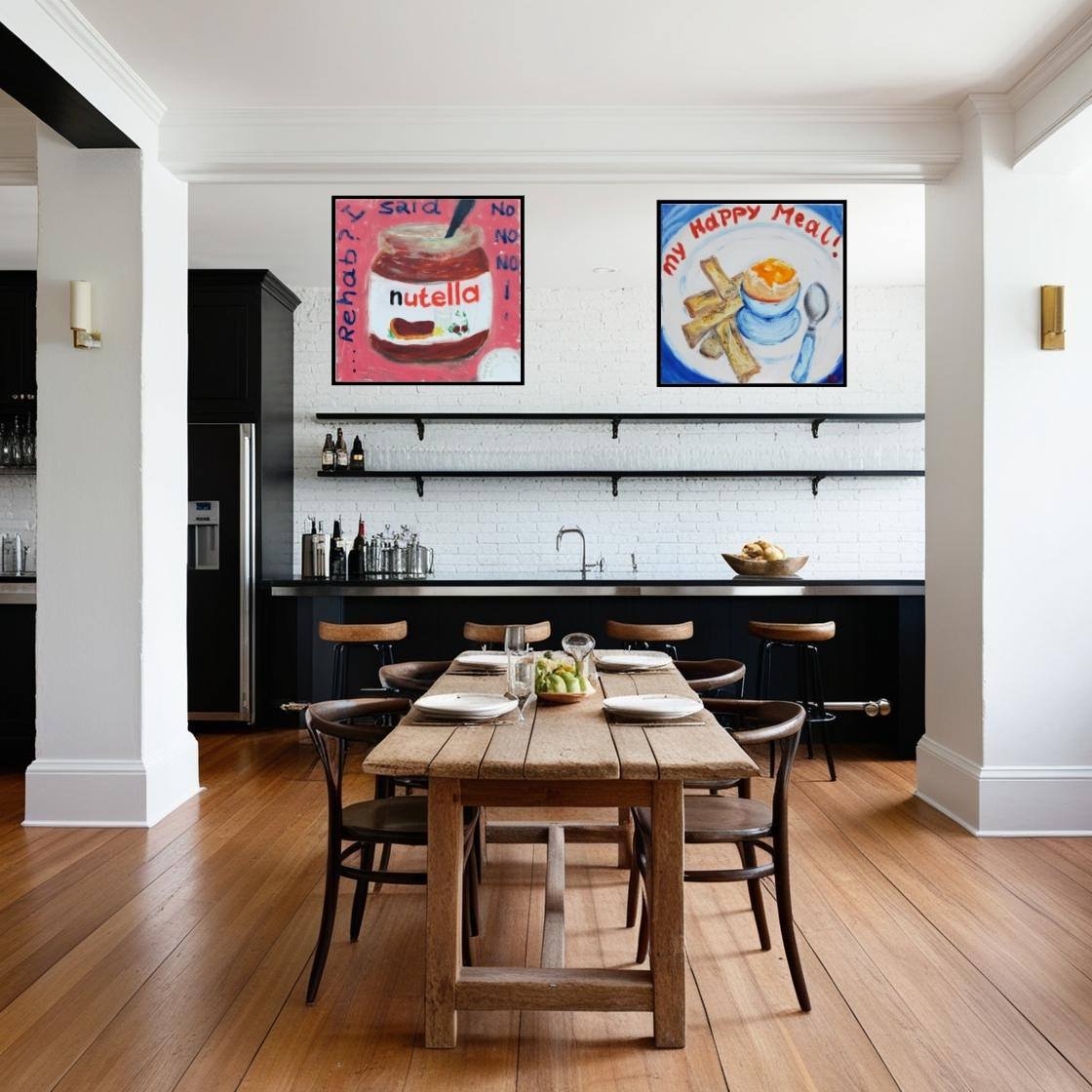Nutella and Happy Meal WallArt in warm Urban kitchen-PopArtLau17