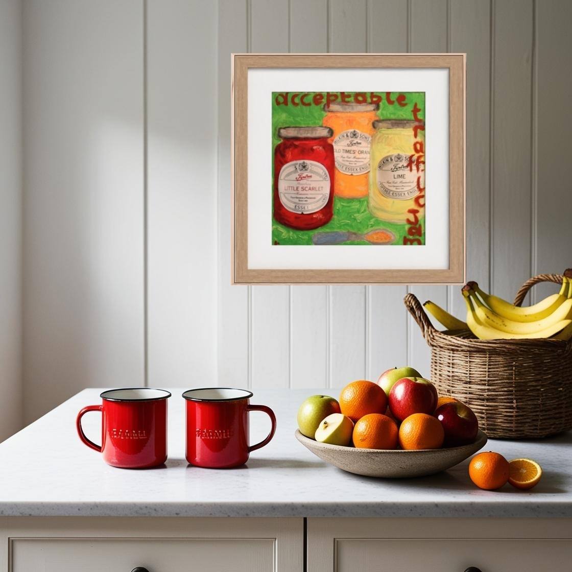 Jam Paining on Kitchen Sideboard and Fruits-PopArtLau17