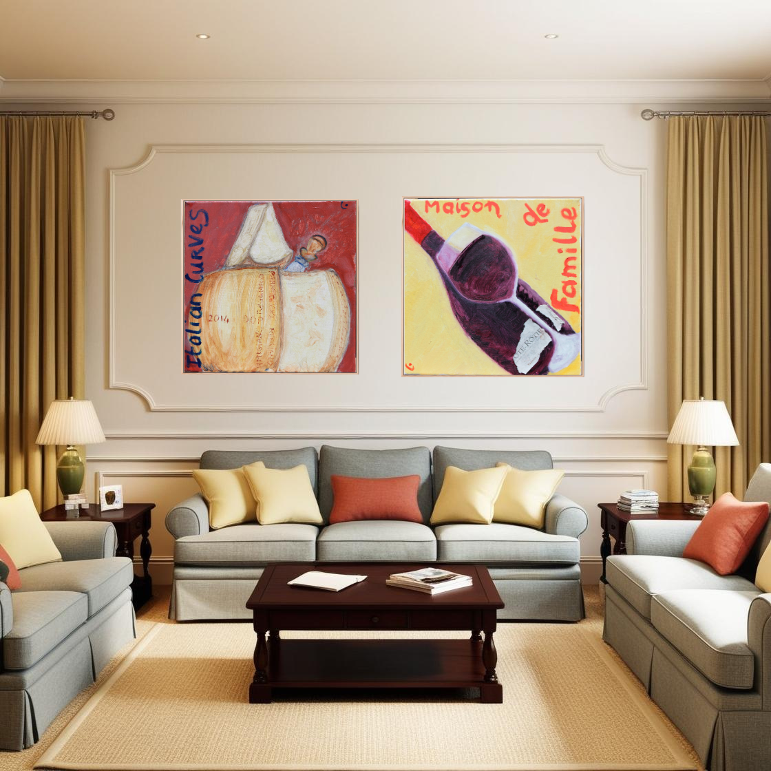 CURVES! Pop Art Parmiggiano Print on Canvas