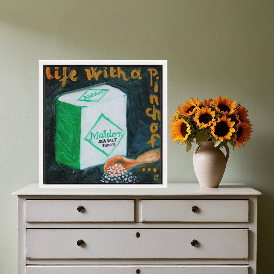 PINCH! Pop Art Maldon Salt Print on Canvas