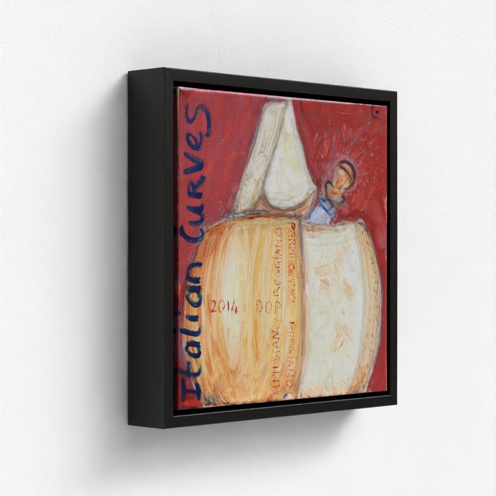 Italian Curves Painting on the wall in Black Frame