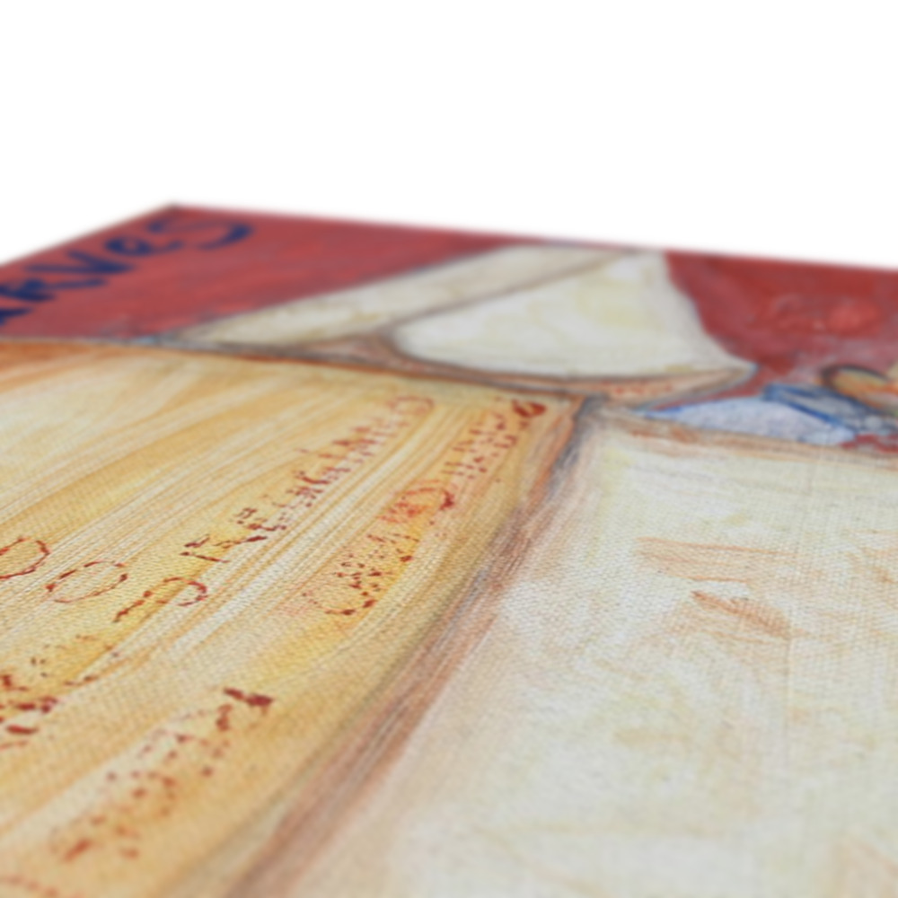 Close view, feeling and texture of a Canvas Print of a Bottle of Champagne -PopArtLau17