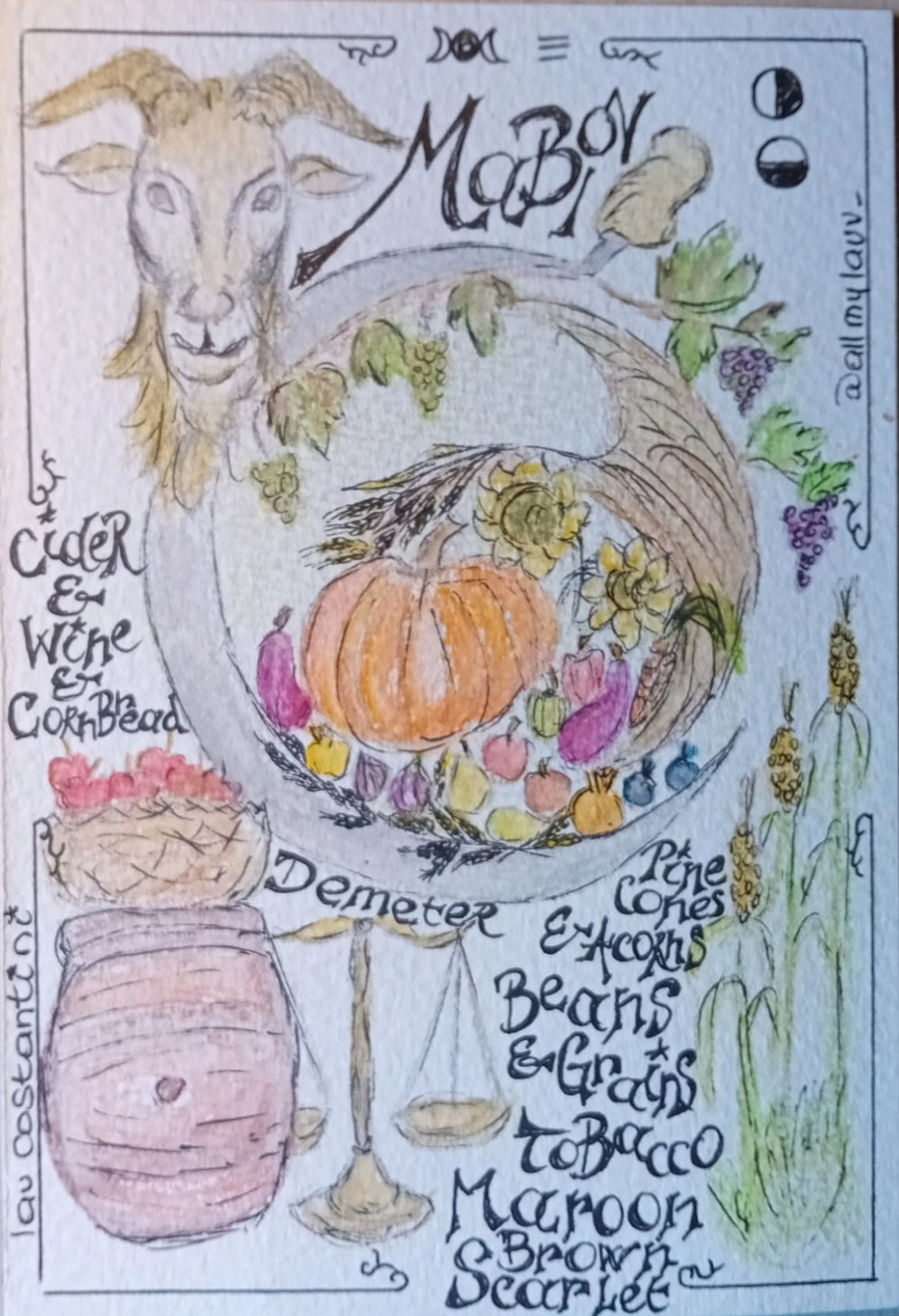 "HARVEST!" | Original Wheel of the Year Witch Art by Lau Costantini