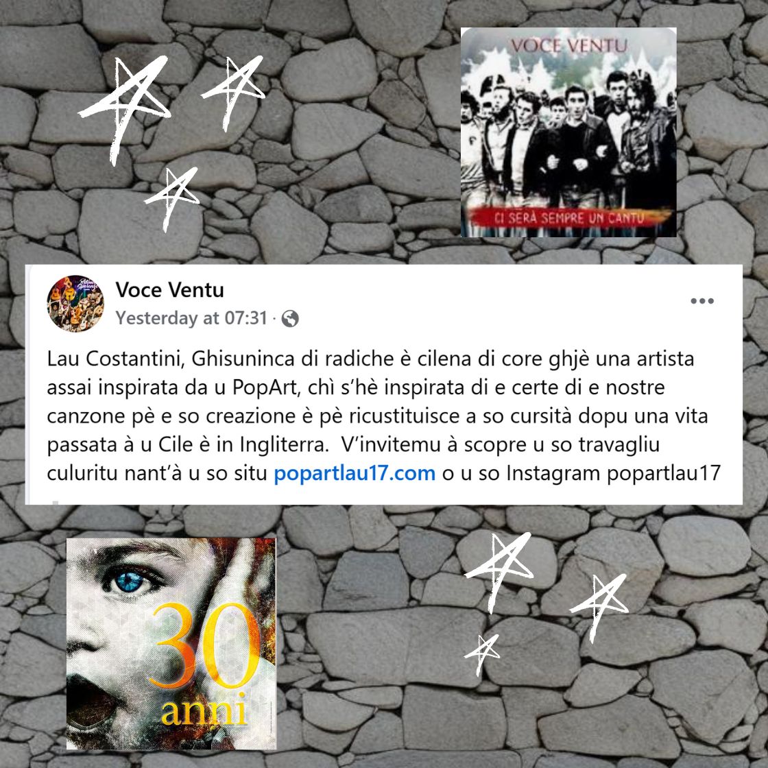 Le groupe corse Voce Ventu parle de la Collection Corsicana de l'artiste Lau Costantini, Pop& lau