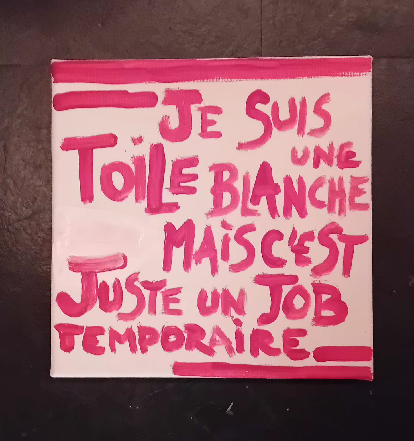 "INTERIM!" – 20x20cm Life as a White Canvas French Version