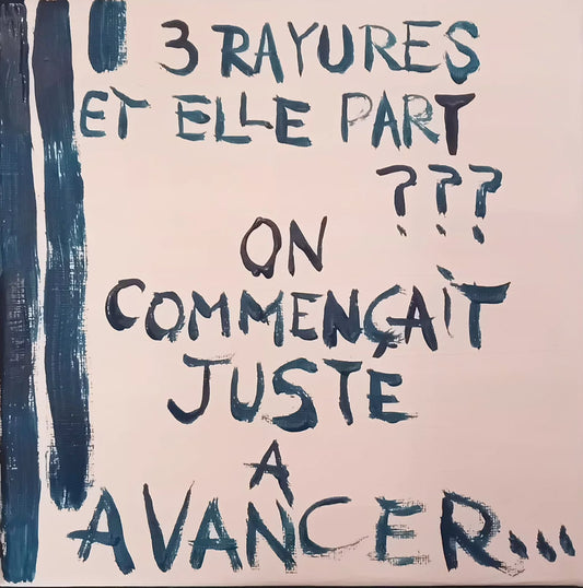 "PLANTÉE!" - Life as a white Canvas French version | Collection Studio Unsupervised | 20x20cm