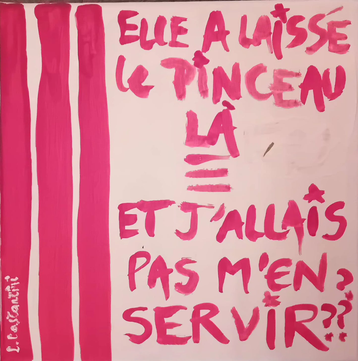 "OCCASION!" - Art that talks back French version | Collection Studio Unsupervised | 20x20cm