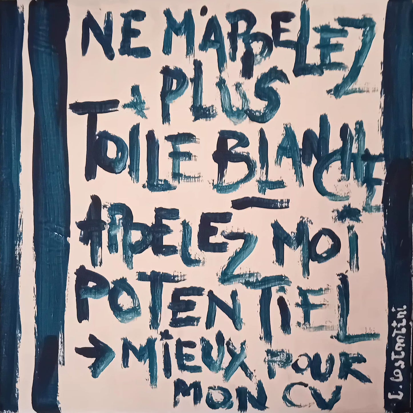 "CV!" - Art that talks back French version | Collection Studio Unsupervised | 20x20cm