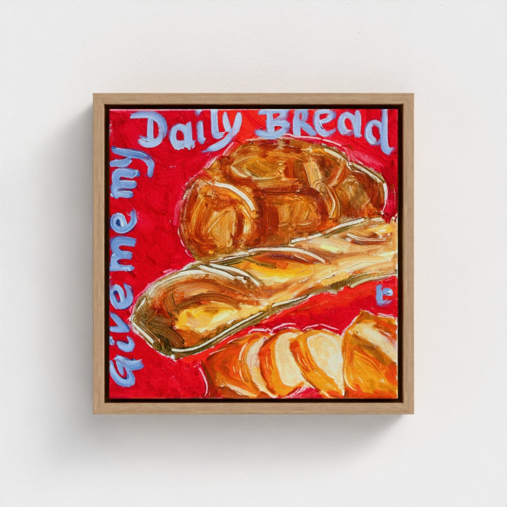 "BREAD"! Pop Art Baguette and Bread " my daily bread" Print on Canvas