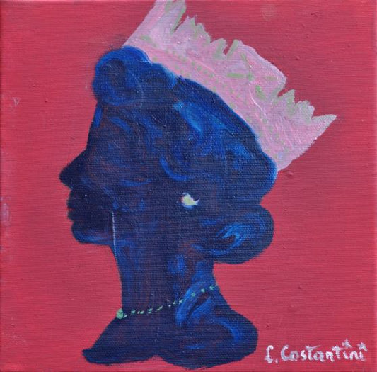 "CROWN!" | Original Queen Profile Pop Art Canvas by Lau Costantini
