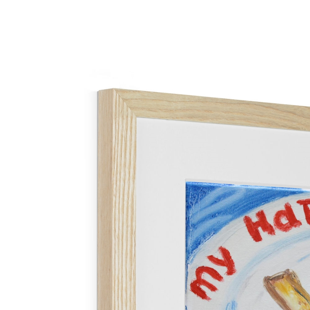 Corner of an Oil Painting Print in a NaturalWood Frame-