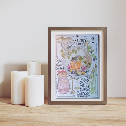 "HARVEST!" | Original Wheel of the Year Witch Art by Lau Costantini