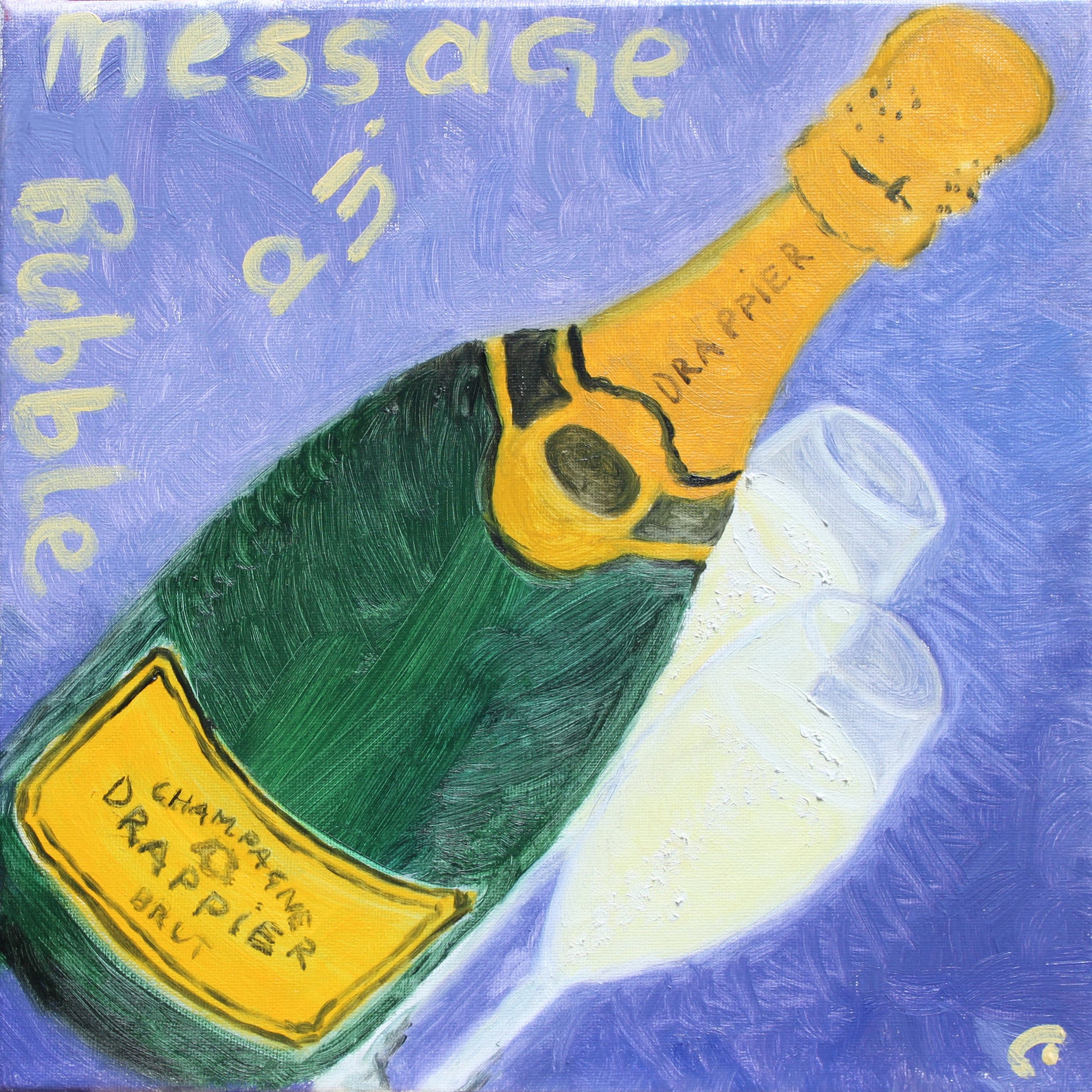 Drappier Champagne and 2 glasses on Lavender background Canvas-PopArtLau17