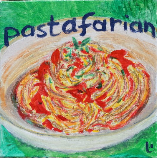 "PASTA!" Pop Art Pasta Pastafarian Print on Canvas