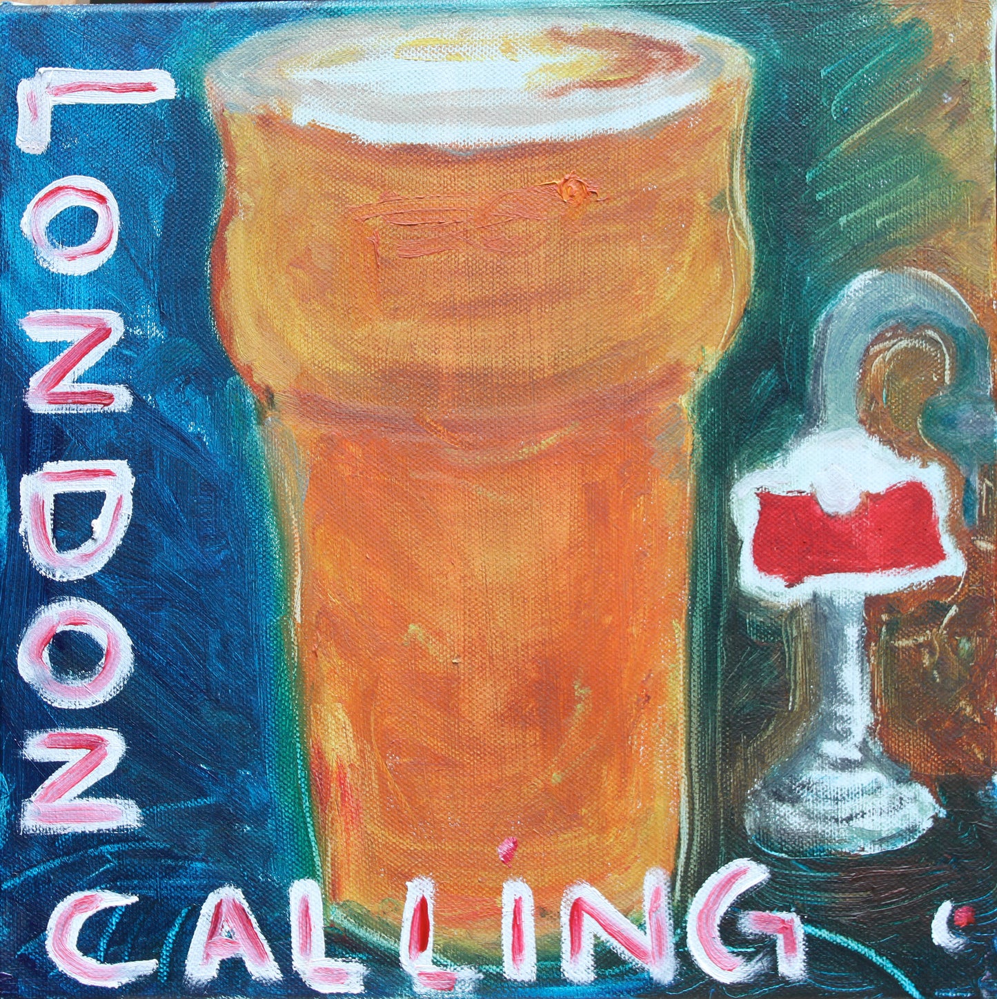 "PINT"! Pop Art Beer Pub London Calling Print on Canvas