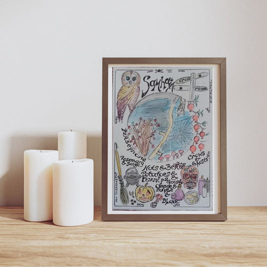 "RAMASSER!" | Illustration originale de la Roue de l'année par Lau Costantini