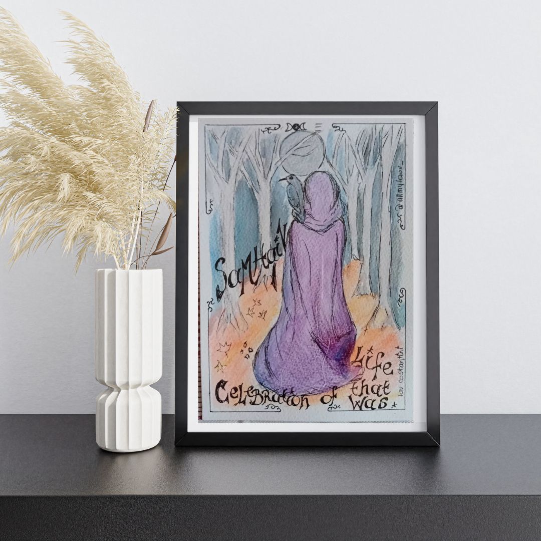 "SAMHAIN!" | Illustration originale de la Roue de l'année par Lau Costantini