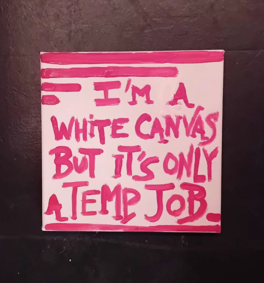 "TEMP!" – Original Hand-Painted Canvas Art | Studio Unsupervised Collection | 20x20cm