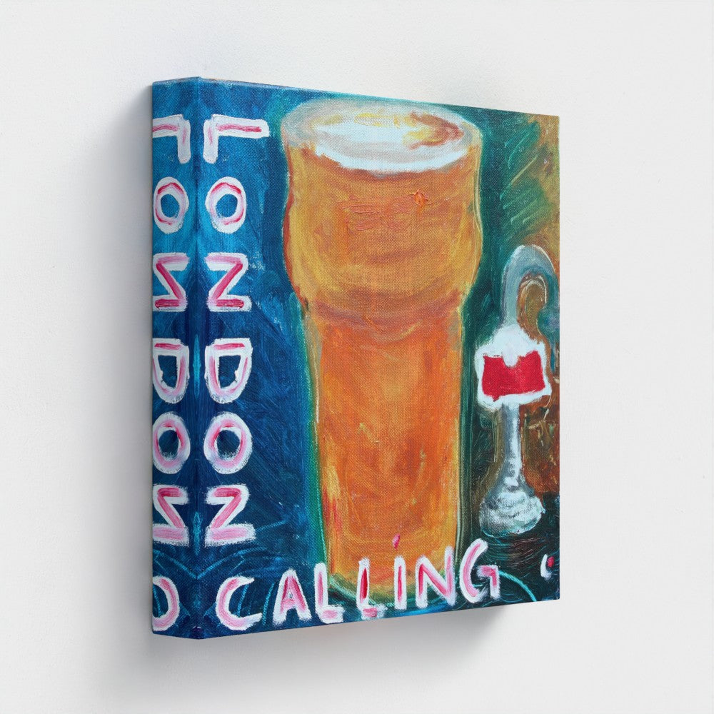 "PINT"! Pop Art Beer Pub London Calling Print on Canvas