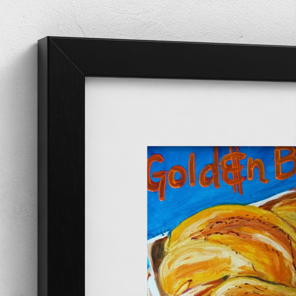 "GOLDEN"! Pop Art Roast Chicken Golden Boy Print on Paper