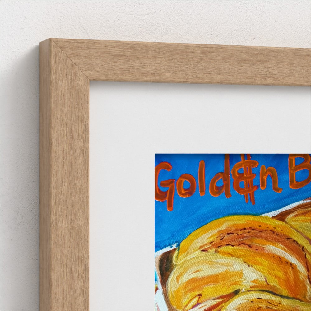 "GOLDEN"! Pop Art Roast Chicken Golden Boy Print on Paper