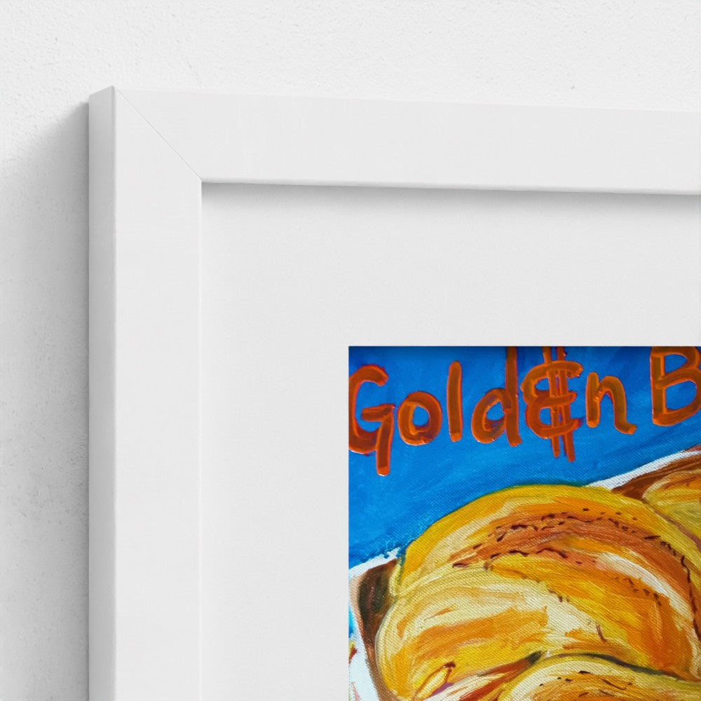 "GOLDEN"! Pop Art Roast Chicken Golden Boy Print on Paper
