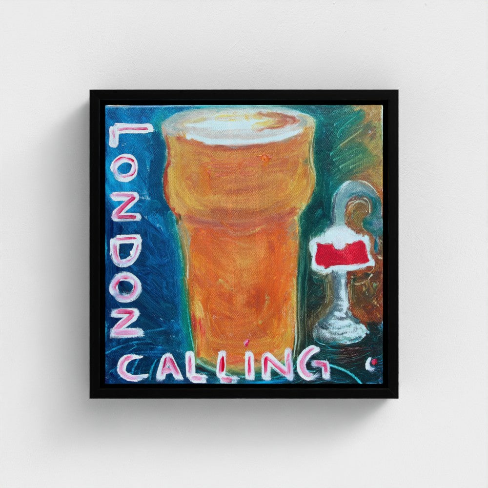 "PINT"! Pop Art Beer Pub London Calling Print on Canvas
