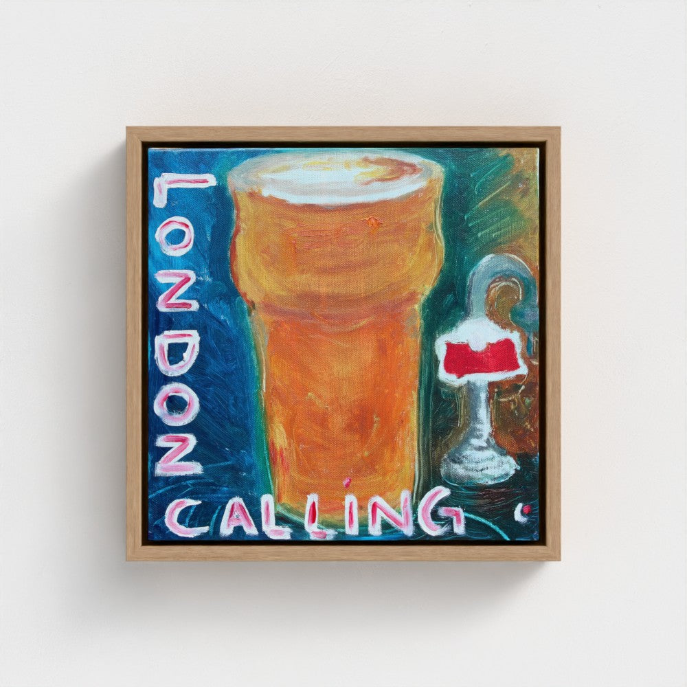 "PINT"! Pop Art Beer Pub London Calling Print on Canvas