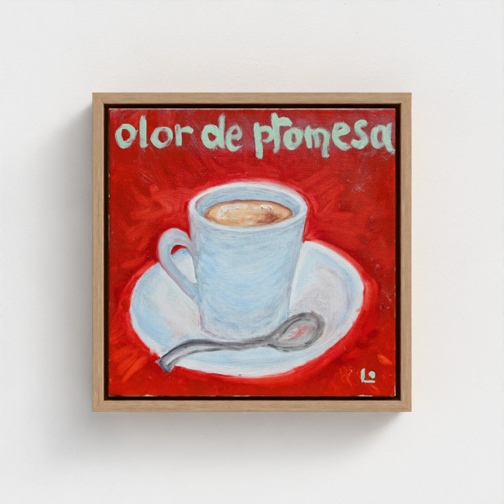 “CAFE!” Pop Art Canvas — Cup of espresso coffee and scent of promises