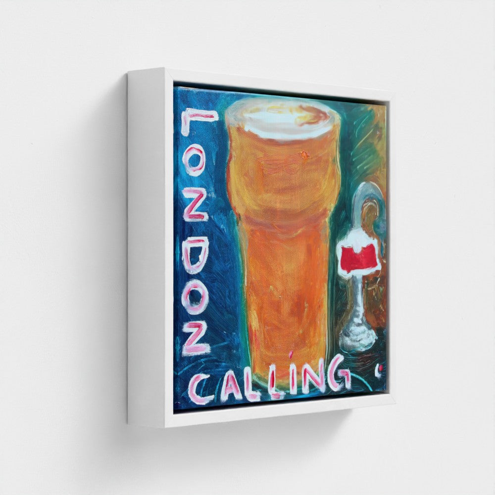 "PINT"! Pop Art Beer Pub London Calling Print on Canvas