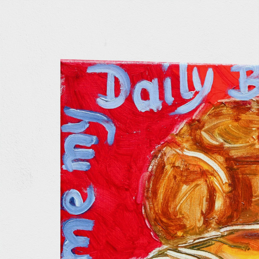 “BREAD!” Art Print on Paper — Bread & Baguette on Red