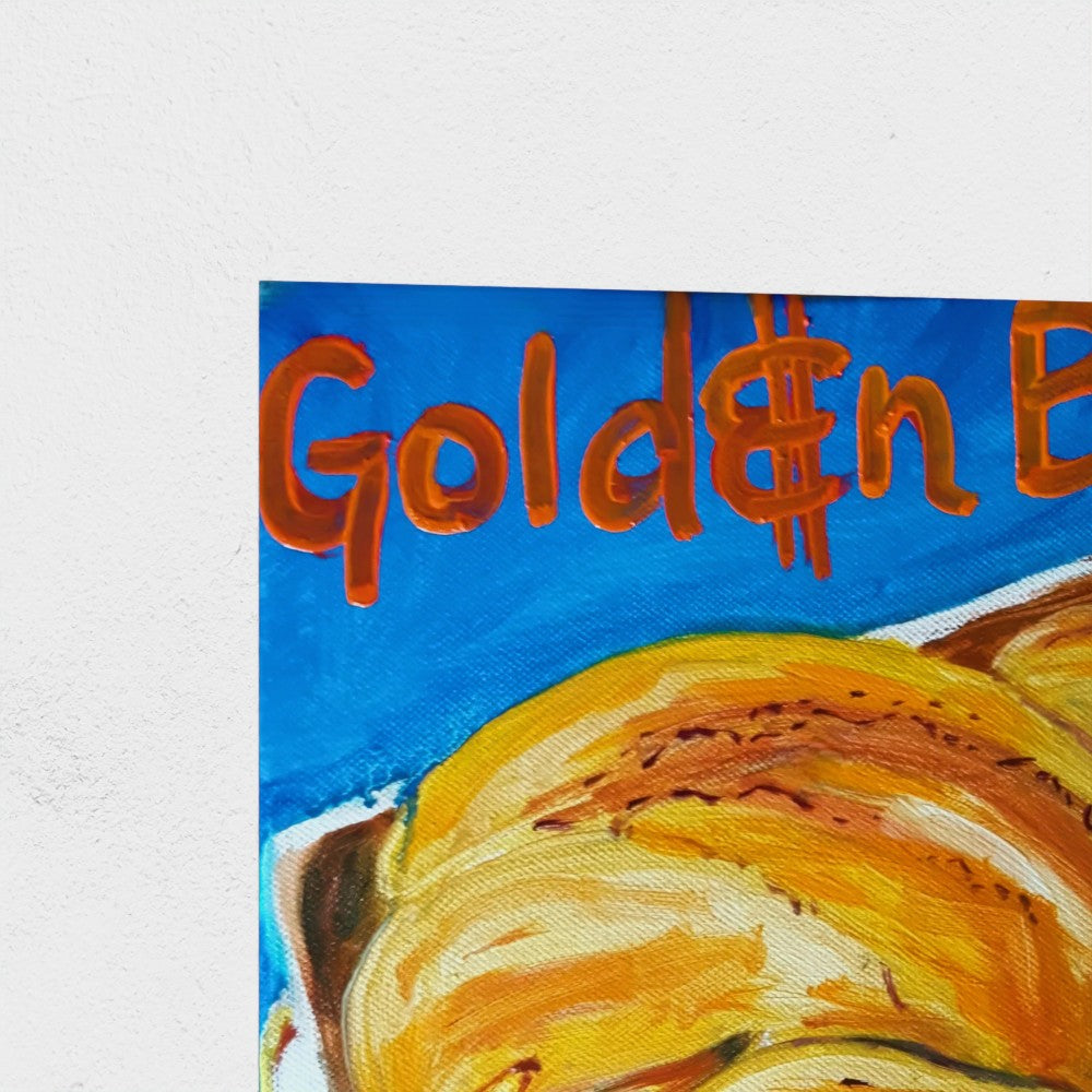 "GOLDEN"! Pop Art Roast Chicken Golden Boy Print on Paper